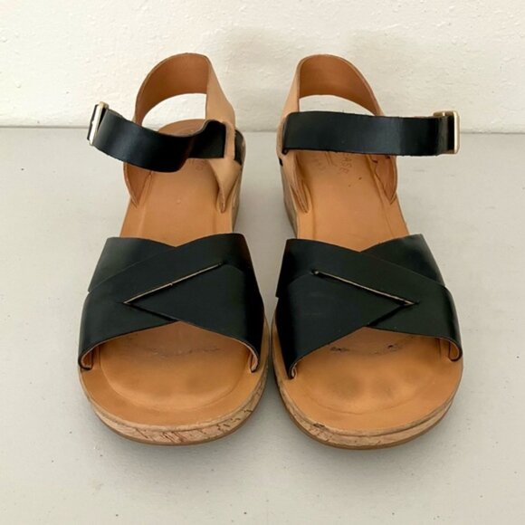 Kork-Ease Myrna Two-Tone Wedge Sandals - Picture 2 of 9